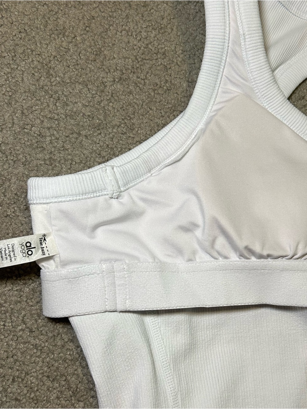 Alo Ribbed White Tank - Picture 5 of 5